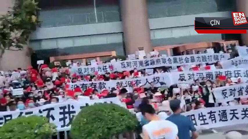 Çin’de banka protestosu