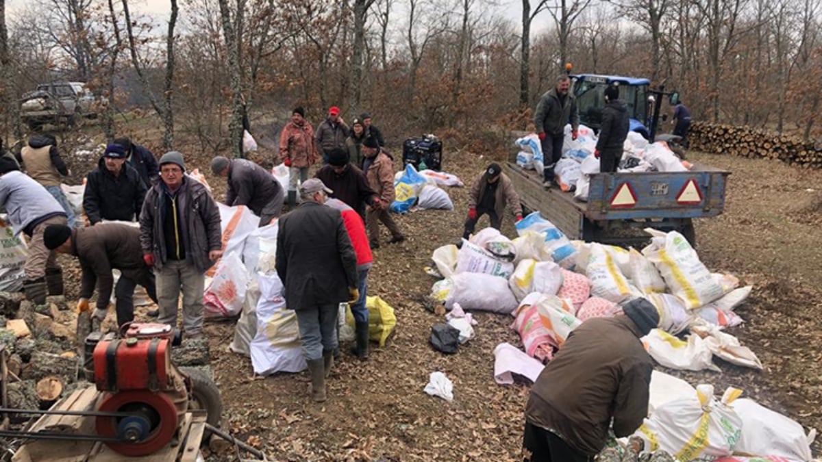 Edirne ve Bolu’da orman köylüleri, deprem bölgelerine yakacak odun gönderdi