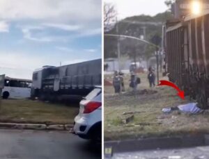 Otobüsten düştükten sonra trenin altında kalan genç bayan feci halde can verdi