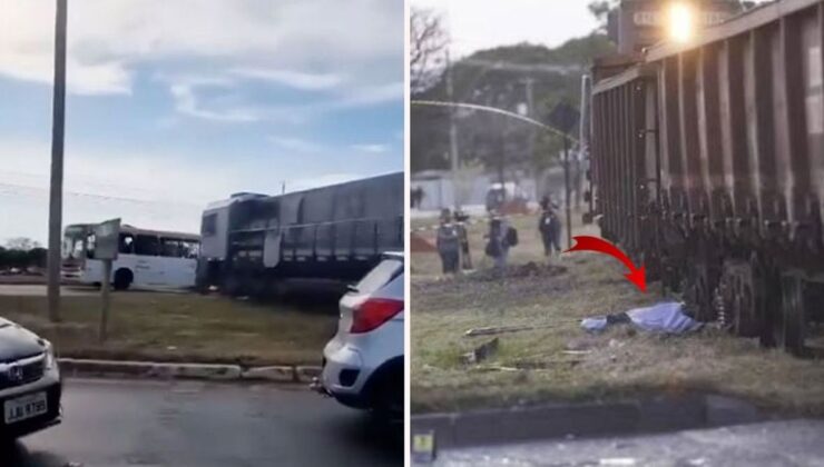 Otobüsten düştükten sonra trenin altında kalan genç bayan feci halde can verdi