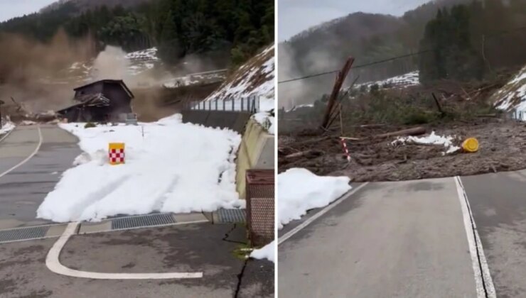 Sarsıntının 64 can aldığı Japonya’da bir felaket daha! Heyelan bölgedeki meskenlerin bir birçoklarını yuttu