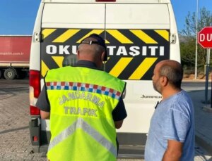 Çal ilçesinde okul servislerine kontrol