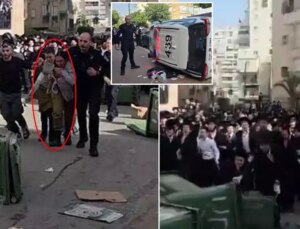 İsrail üzücü karıştı! 2 bayan polisi kalabalık Haredi kümenin elinden güç aldılar