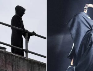 Hastane çatısında “Azrail” paniği: Siyahlara bürünüp hastaları izledi